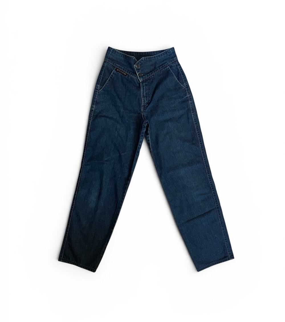 Vintage 70s 80s Rocky Mountain Blue Denim Bareback High Rise Jeans Women’s 23"